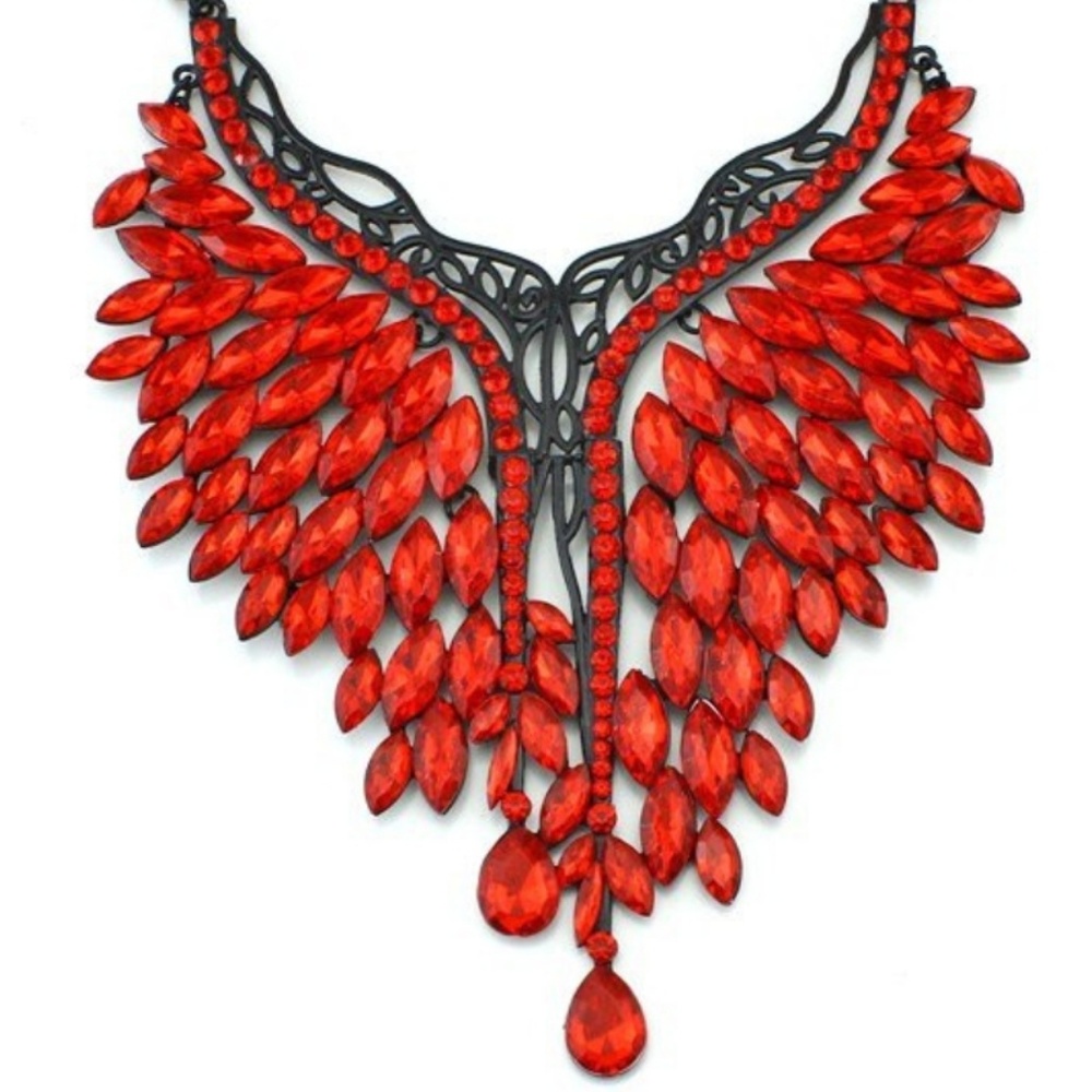 Necklace - Calling All Angels Red Statement